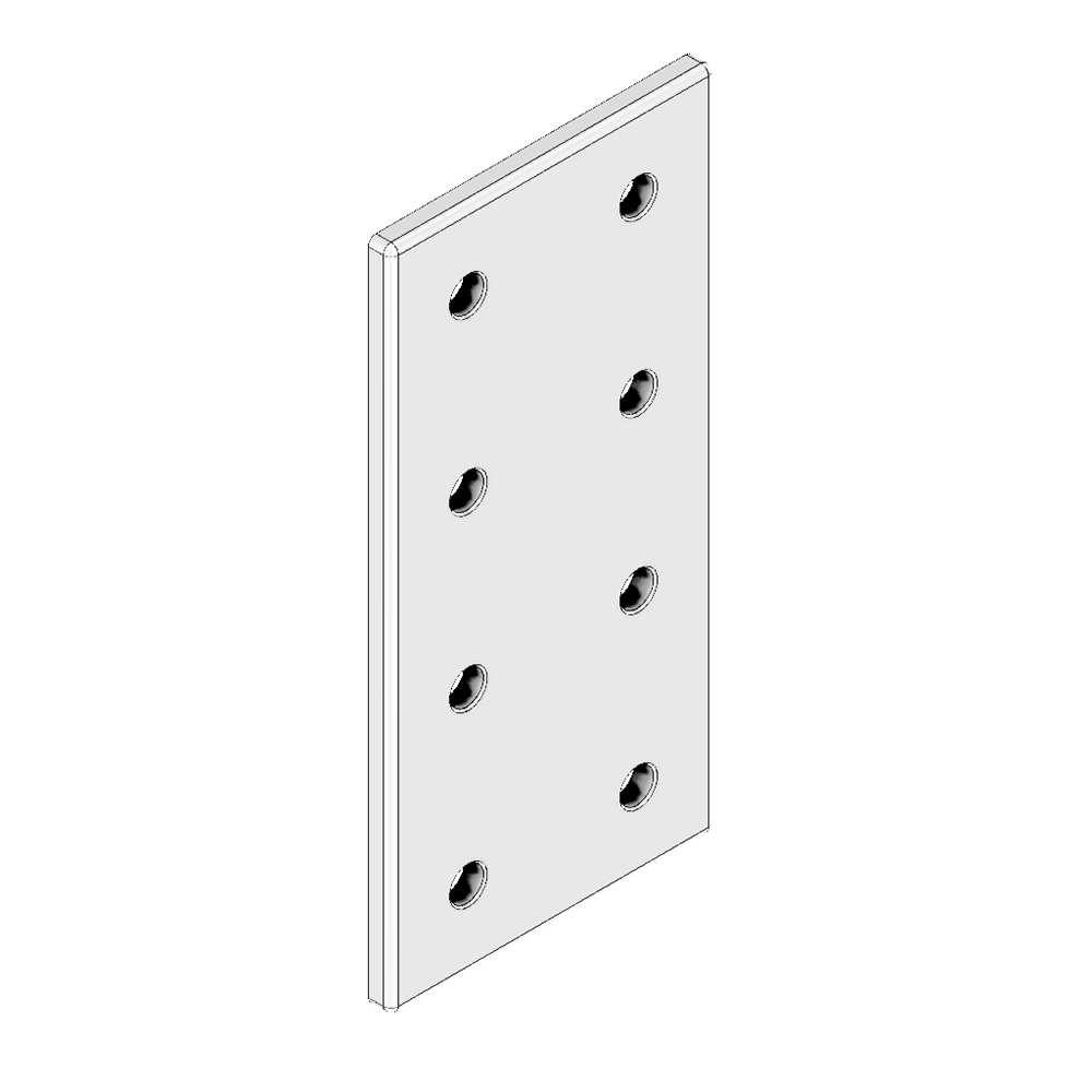 MODULAR SOLUTIONS ALUMINUM CONNECTING PLATE 90MM X 180MM FLAT W/HARDWARE